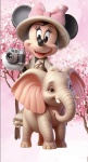 Minie Safari Rosa 3D Painel Redondo 150Cm - imagem 2