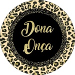 Dona Onça Glitter Dourado E Preto Painel Redondo 150Cm - imagem 1