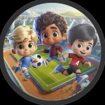 Futebol 3D Jogadores Diversos Painel Redondo 150Cm - imagem 1