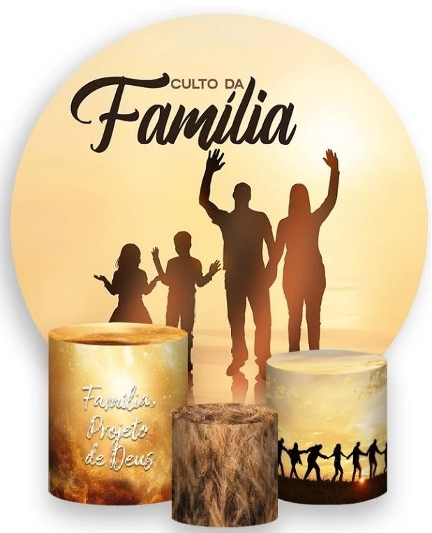 Religioso Culto da Familia Painel Redondo 150Cm - FOCUSEVENTOSJATAI