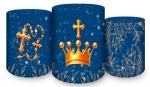 Nossa Senhora 3D Manto Azul Cilindro Redondo Pmg - imagem 1