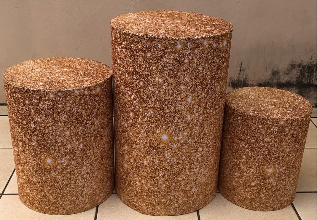 Dourado Glitter Cilindro Redondo Pmg - FOCUSEVENTOSJATAI