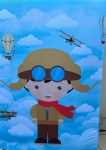 Aviador Kael Avião Marron Painel Redondo 150Cms - imagem 3