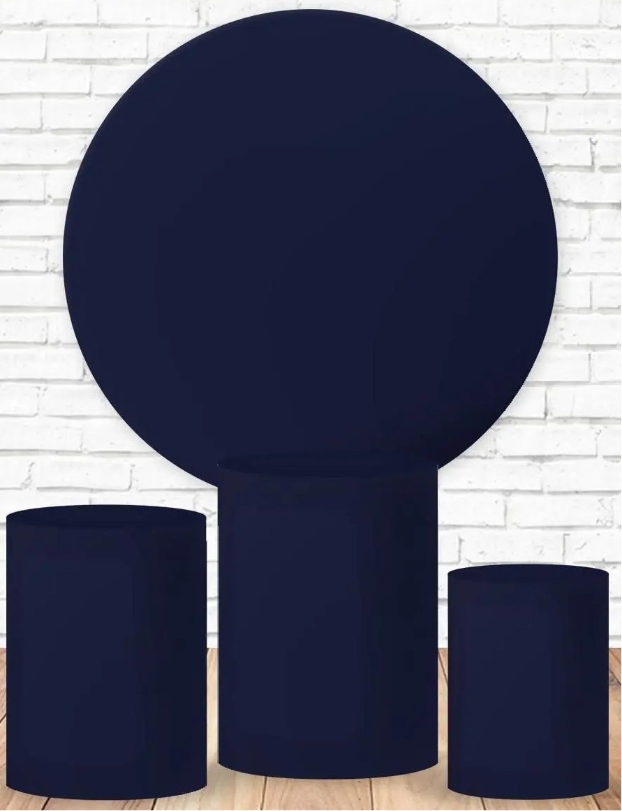 Azul Marinho Liso Painel Redondo 150Cms - FOCUSEVENTOSJATAI