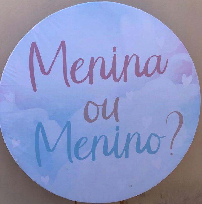 Chá Revelação Menina Ou Menino Rosa E Azul Painel Redondo 150Cm - FOCUSEVENTOSJATAI
