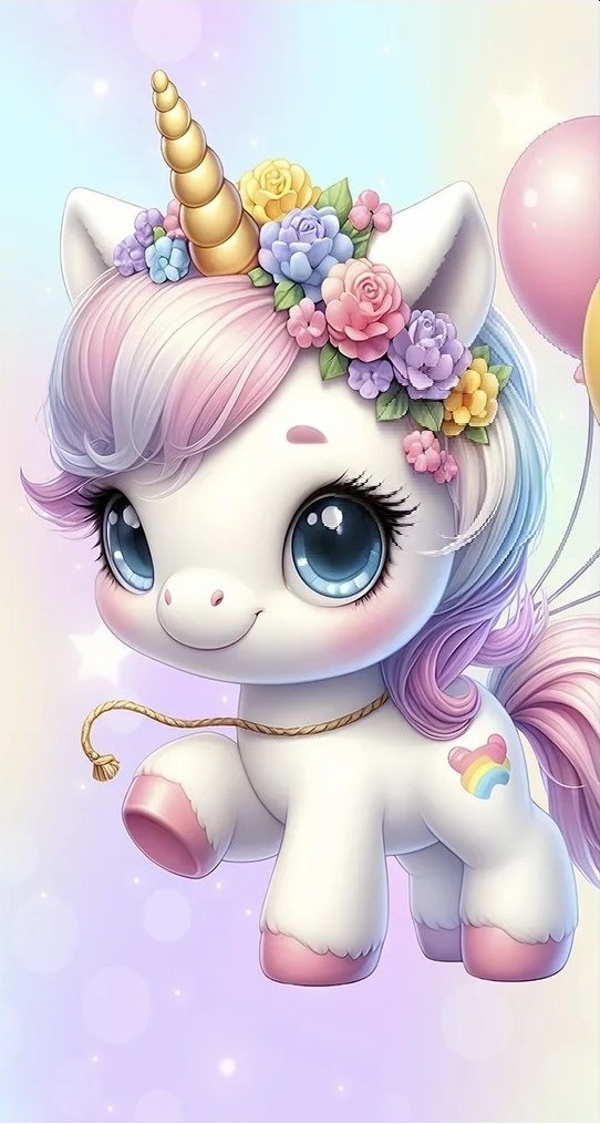 Unicornio 3D Belinha Coroa de Flores Fundo Lilas Painel Retangular 220X150Cm - FOCUSEVENTOSJATAI