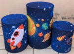 Astronauta Galaxia Azul Marinho Cilindro Redondo Pmg - imagem 1