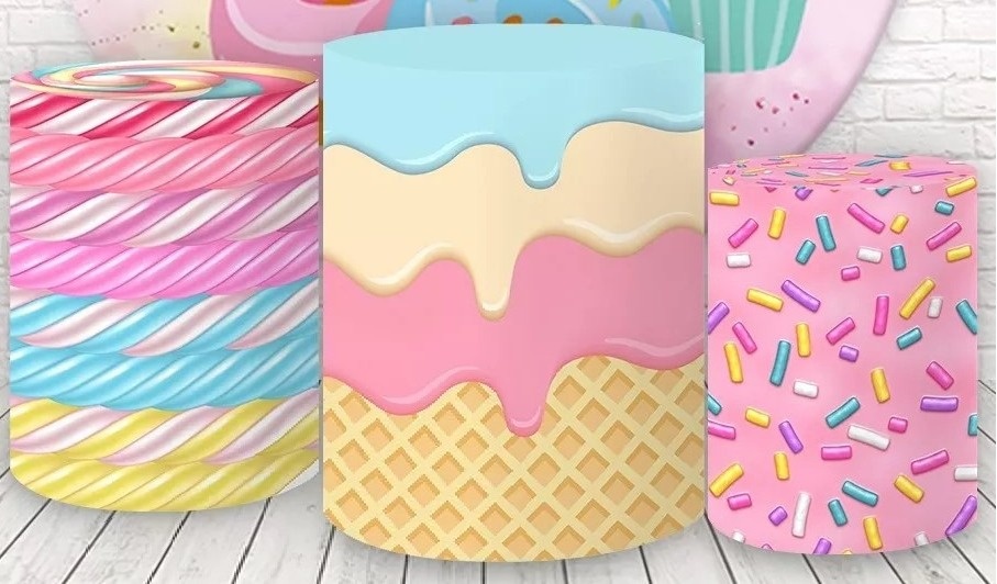 Confeitaria Doceria  Pirulito Azul E Rosa Cilindro Redondo Pmg - FOCUSEVENTOSJATAI