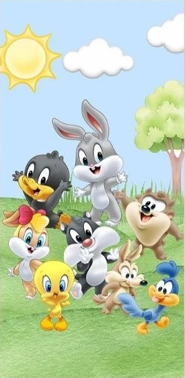 Looney Tunnes Baby 3D Solzinho Fundo Verde Tiffany Painel Retangular 200X100Cm - FOCUSEVENTOSJATAI