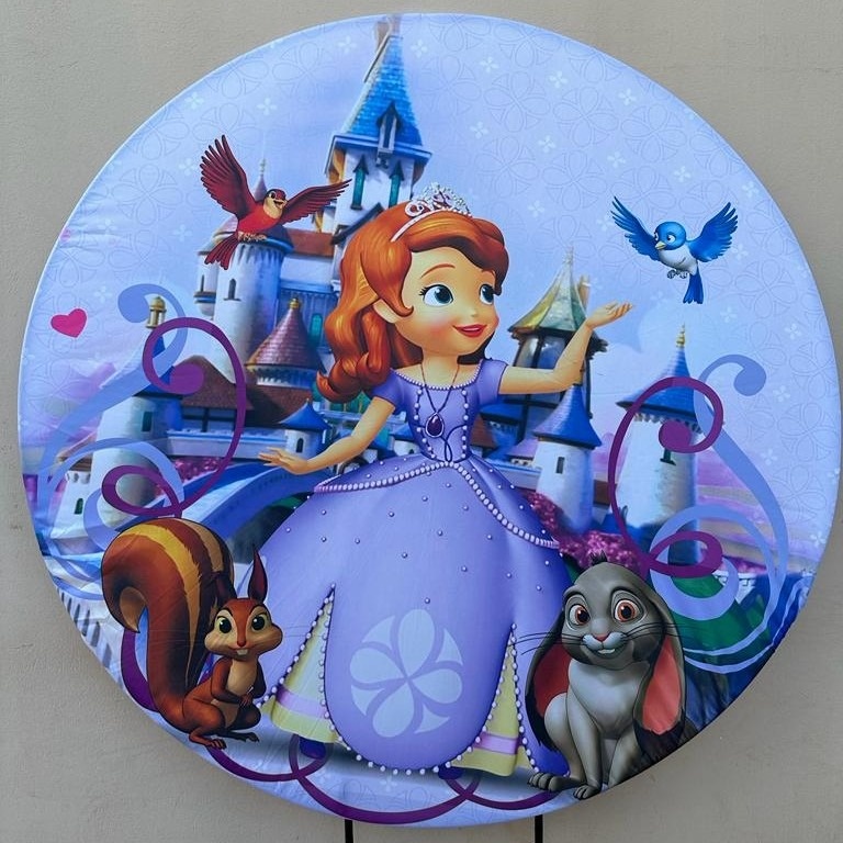 Sofia Princesa 3D Painel Redondo 150Cm - FOCUSEVENTOSJATAI