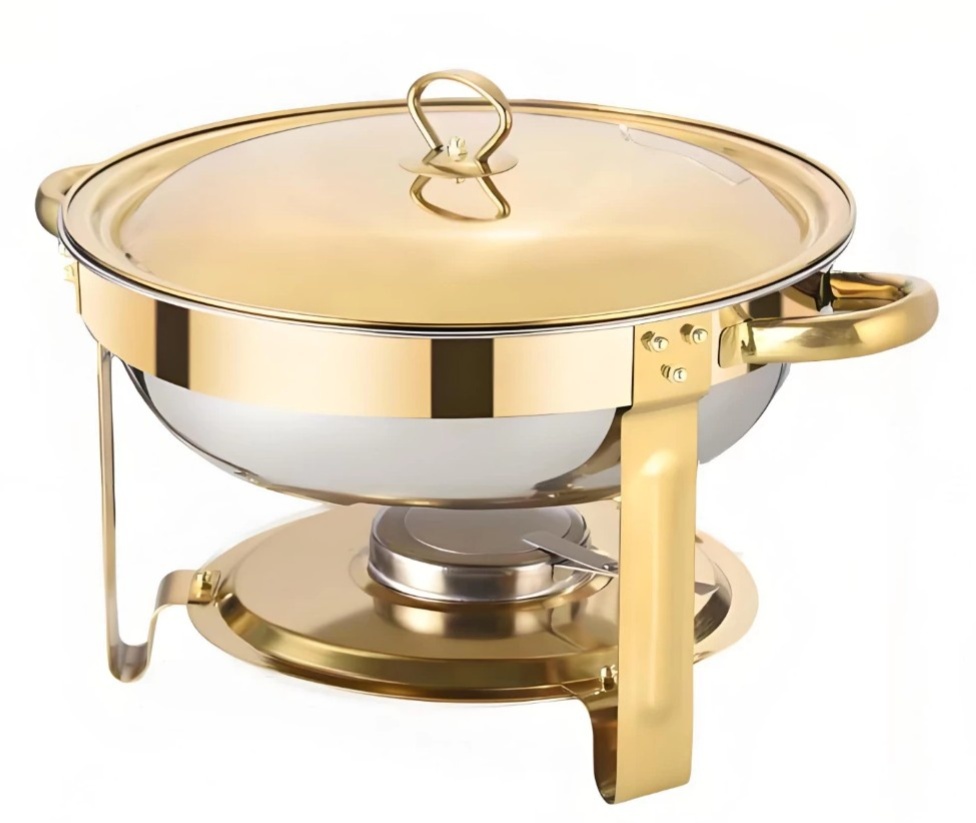 Recahud Inox Dourado Banho Maria 5 Litros - FOCUSEVENTOSJATAI