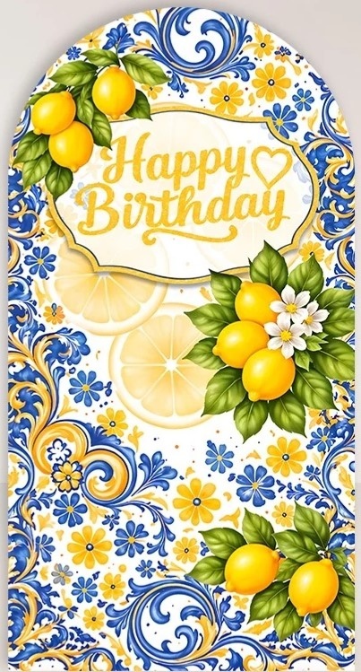 Limão Siciliano Happy Birthday Painel Romano 200X100Cm - FOCUSEVENTOSJATAI