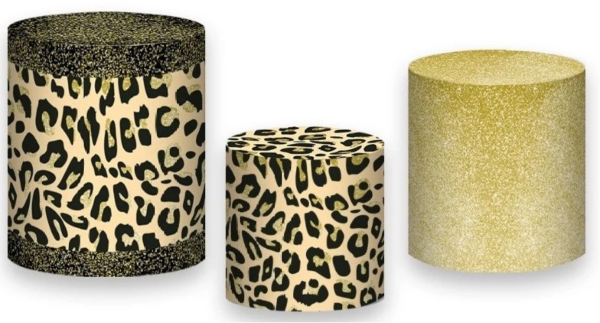 Dona Onça Glitter Dourado E Preto Cilindro Redondo Pmg - FOCUSEVENTOSJATAI