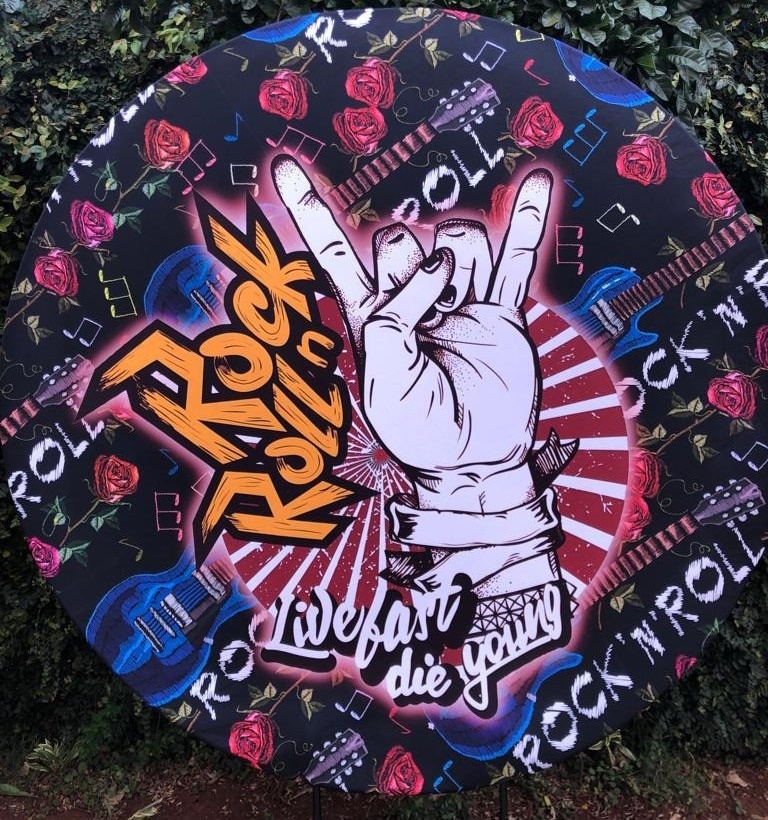 Rock Roll 1/2 Painel Redondo 150Cm - FOCUSEVENTOSJATAI