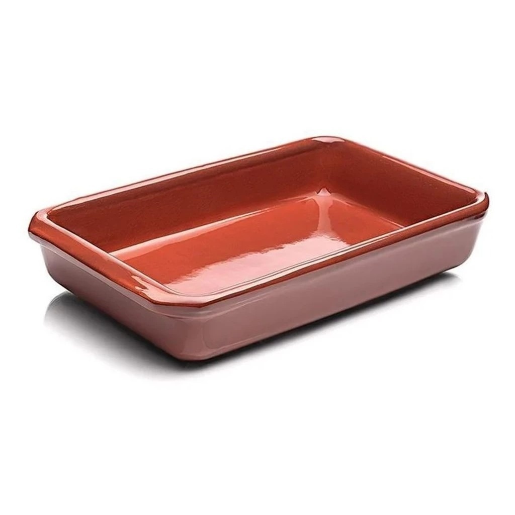Travessa de Porcelana Rústica Retangular N5 8Lt Grande 49X31Cm - FOCUSEVENTOSJATAI
