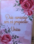 Encontro de Casais Floral Rosa Painel Retangular 220X150Cm - Fundo Branco Liso - imagem 1