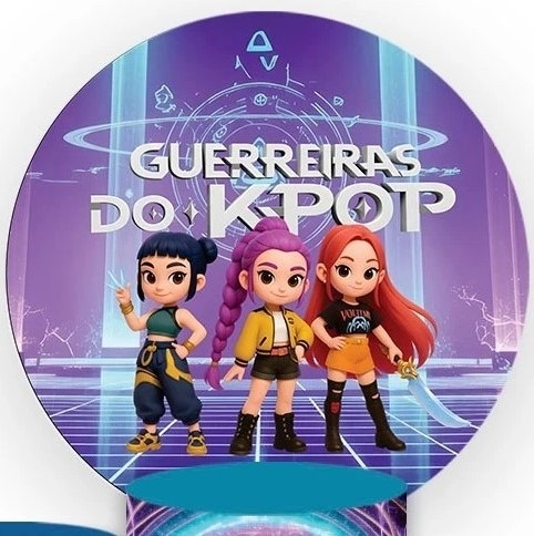 Guerreiras Do Kpop Desenho Painel Redondo 150Cm - FOCUSEVENTOSJATAI
