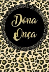 Dona Onça Preto E Dourado Glitter Painel Retangular 220X150Cm Fundo Preto Liso - imagem 1