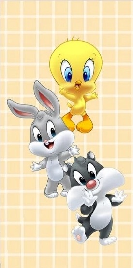 Looney Tunnes Baby 3D Xadrez Amarelo Fundo Areia Claro Painel Retangular 200X100Cm - FOCUSEVENTOSJATAI
