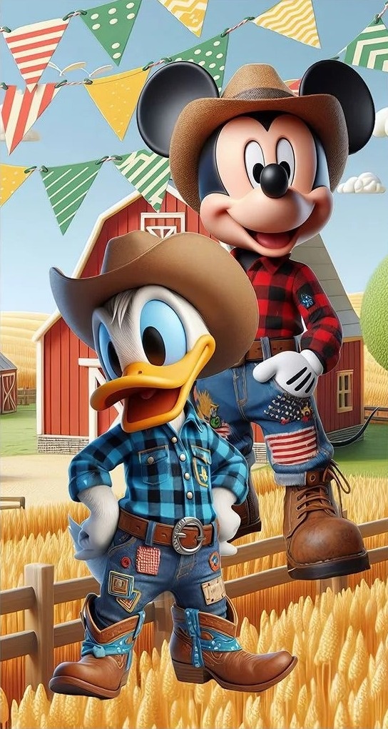 Mickey E Donald 3D Caipira Painel Retangular 220X150Cm - FOCUSEVENTOSJATAI