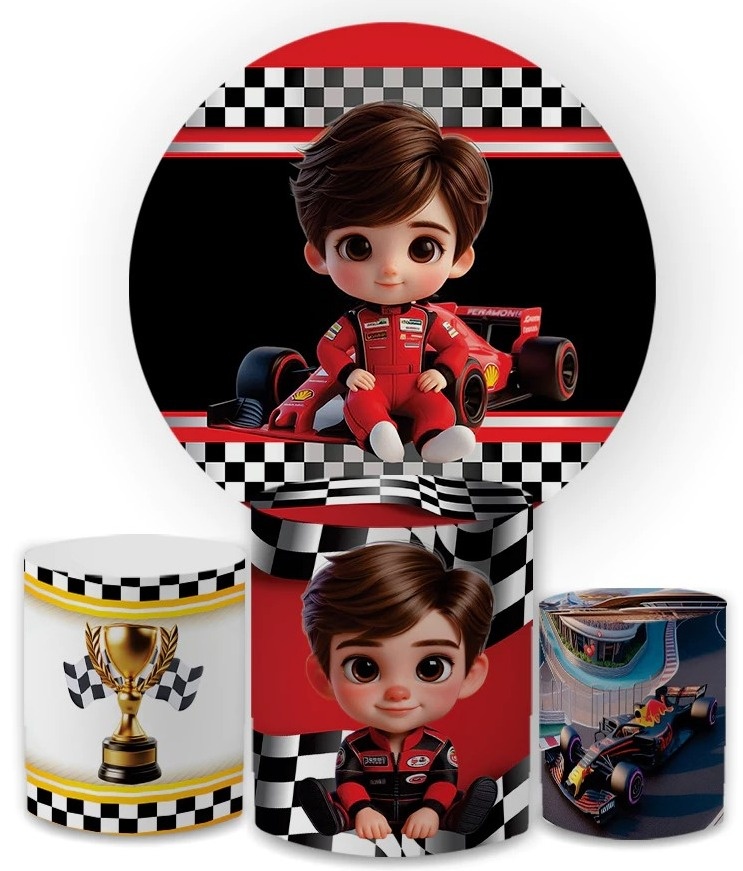 Formula 1 Piloto Branquinho Painel Redondo 150Cm - FOCUSEVENTOSJATAI