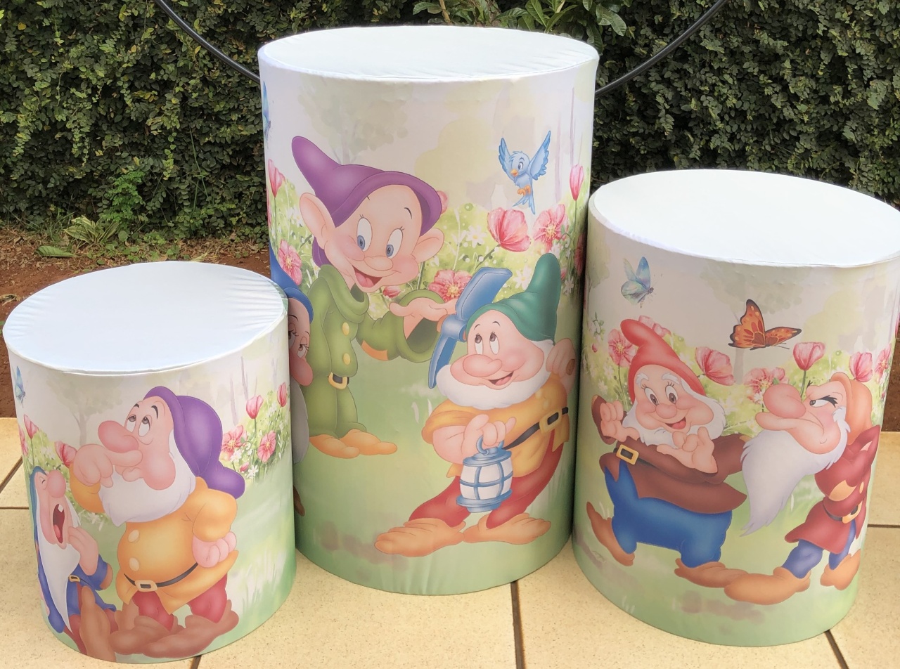 Branca de Neve Passarinhos  E Anões Cilindro Redondo Pmg - FOCUSEVENTOSJATAI