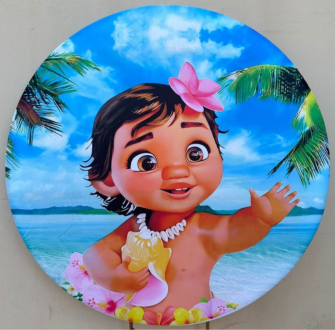 Moana Baby Mar Azul 1 Caracol Painel Redondo 150Cm - FOCUSEVENTOSJATAI