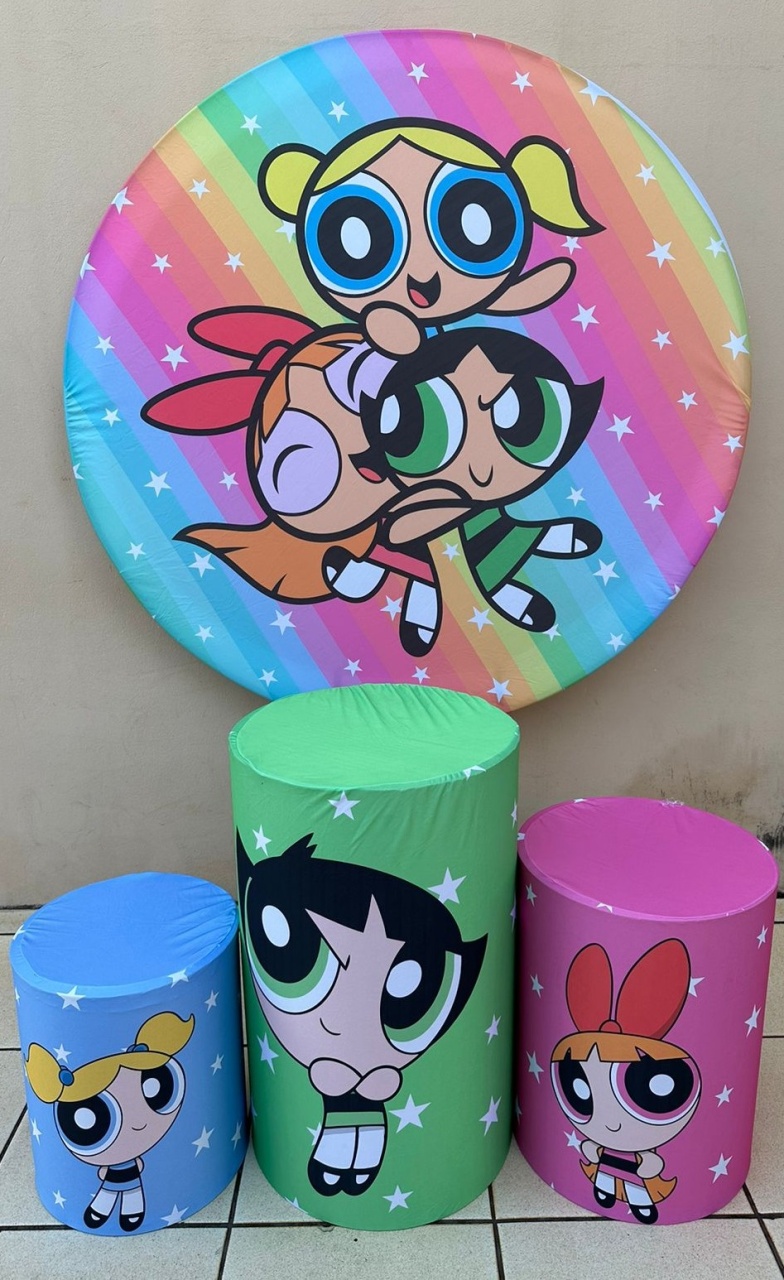 Meninas Super Poderosas Painel Redondo 150Cm - FOCUSEVENTOSJATAI