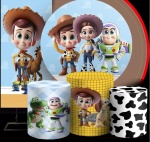 Toy Story 3D Cute Painel Retangular 220X150Cm - Fundo Cinza - imagem 2
