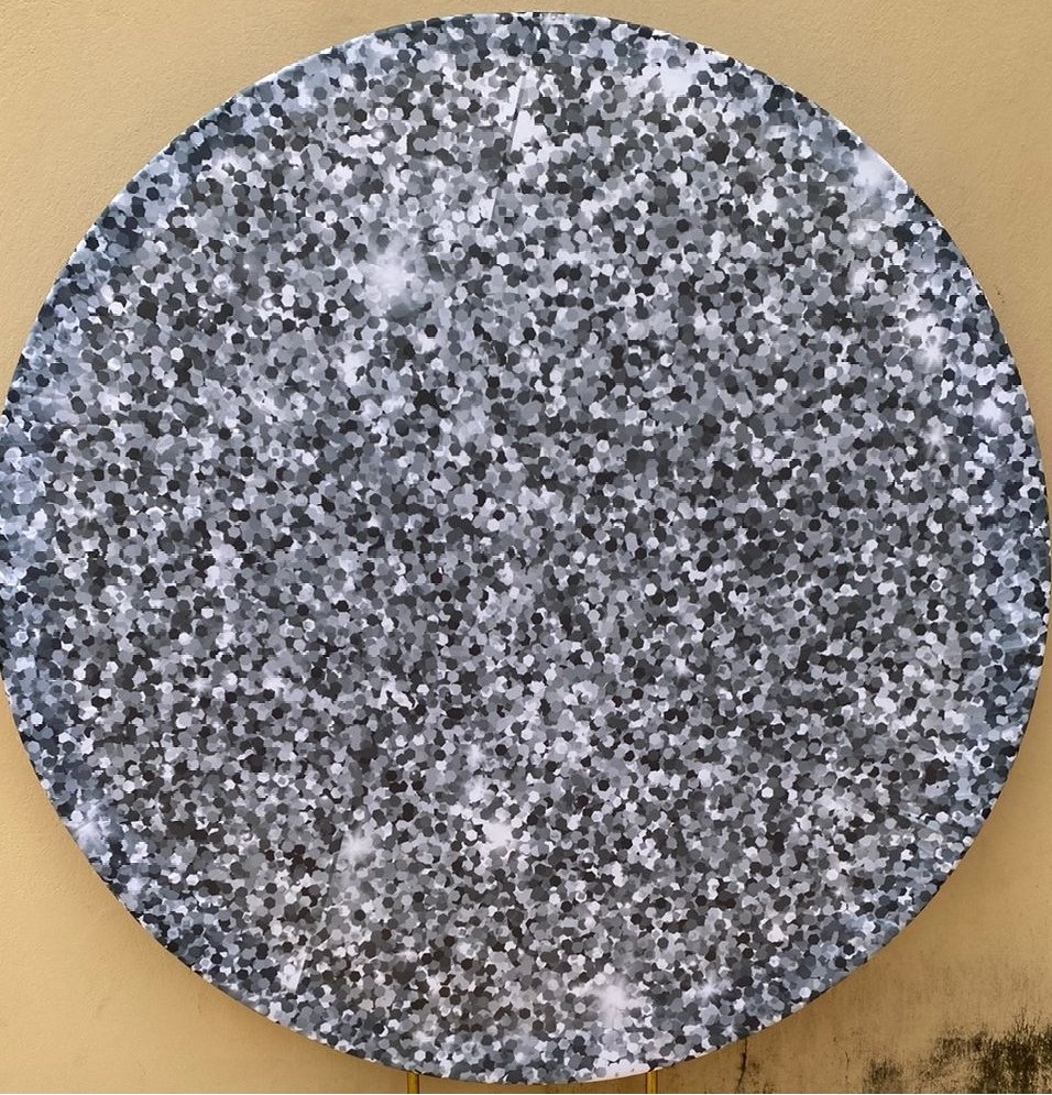 Prata Glitter  Painel Redondo 150Cm - FOCUSEVENTOSJATAI
