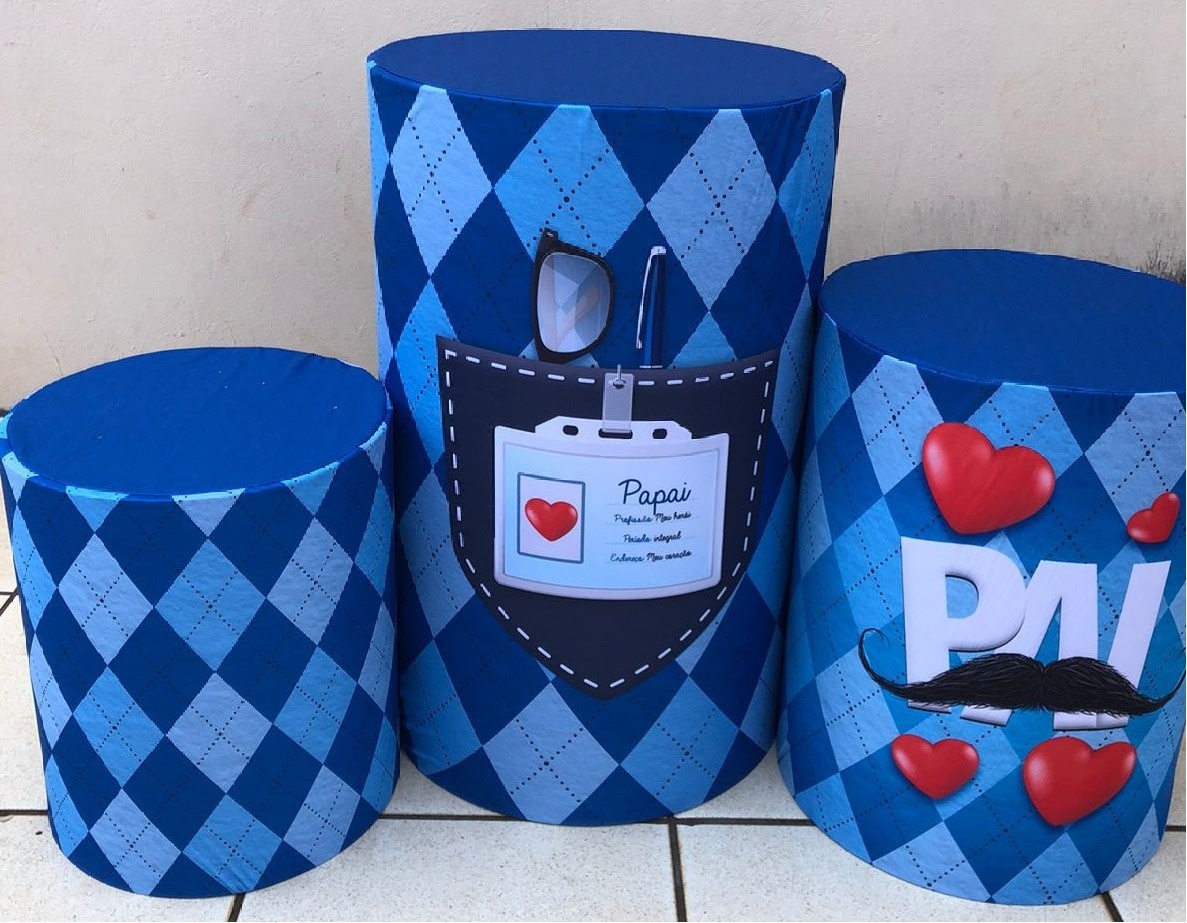 Papai Xadrez Azul Claro E Escuro Cilindro Pmg - FOCUSEVENTOSJATAI