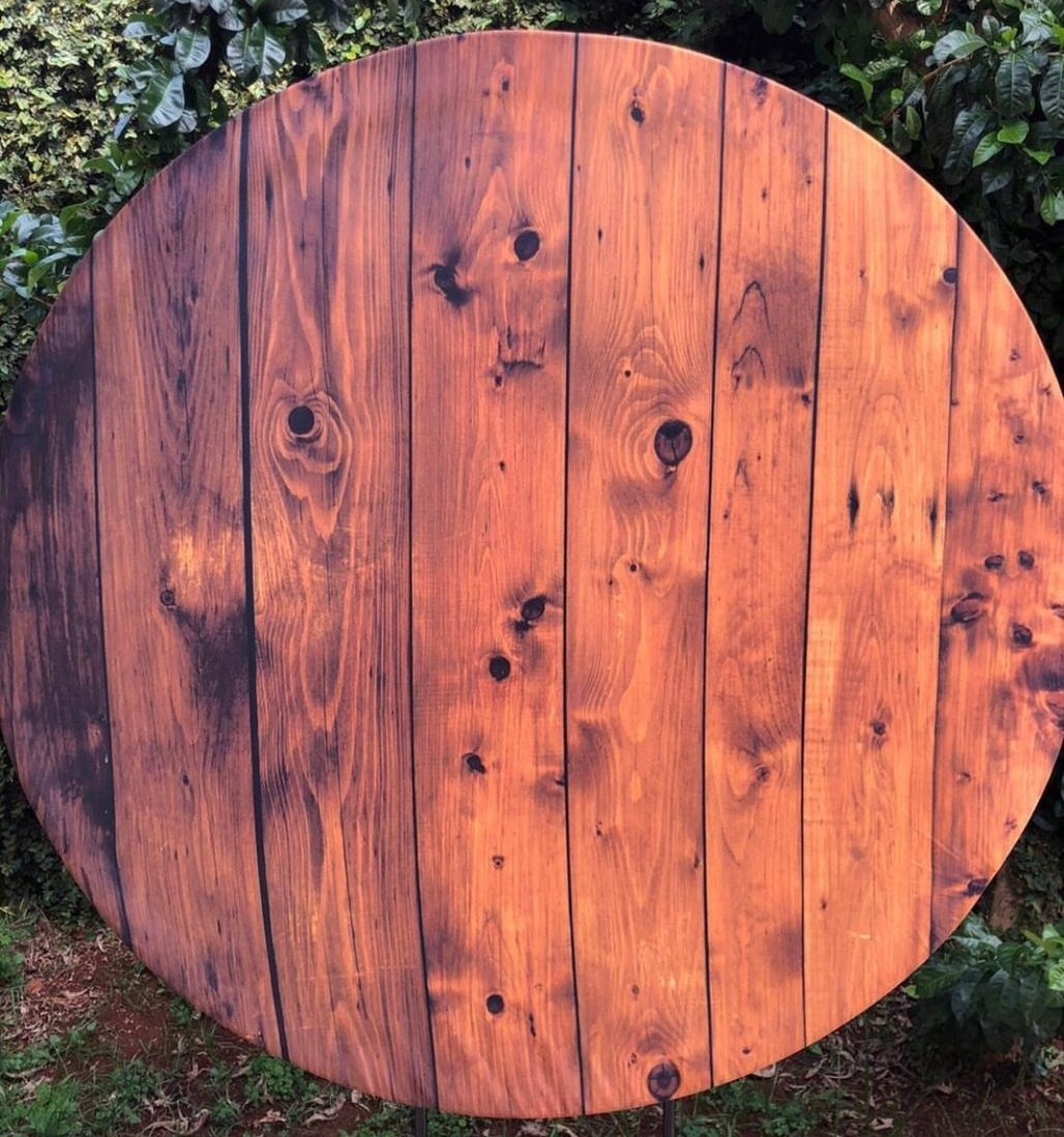Country Madeira Escura Painel Redondo 150Cm - FOCUSEVENTOSJATAI