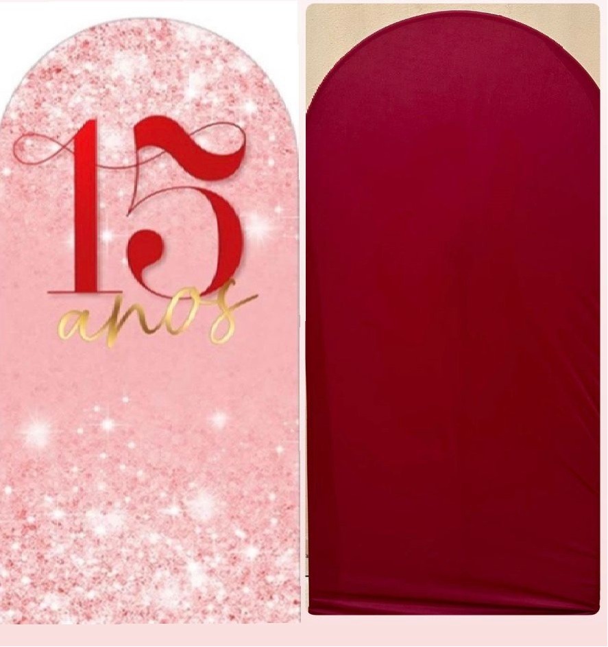 15 Anos Glitter Rosa Dourado Fundo Marsalla Vivo Painel Romano 200X100Cm - FOCUSEVENTOSJATAI