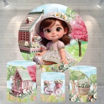 Jardim das Bonecas 3D Casinha Rosa Cilindro Redondo Pmg - imagem 2