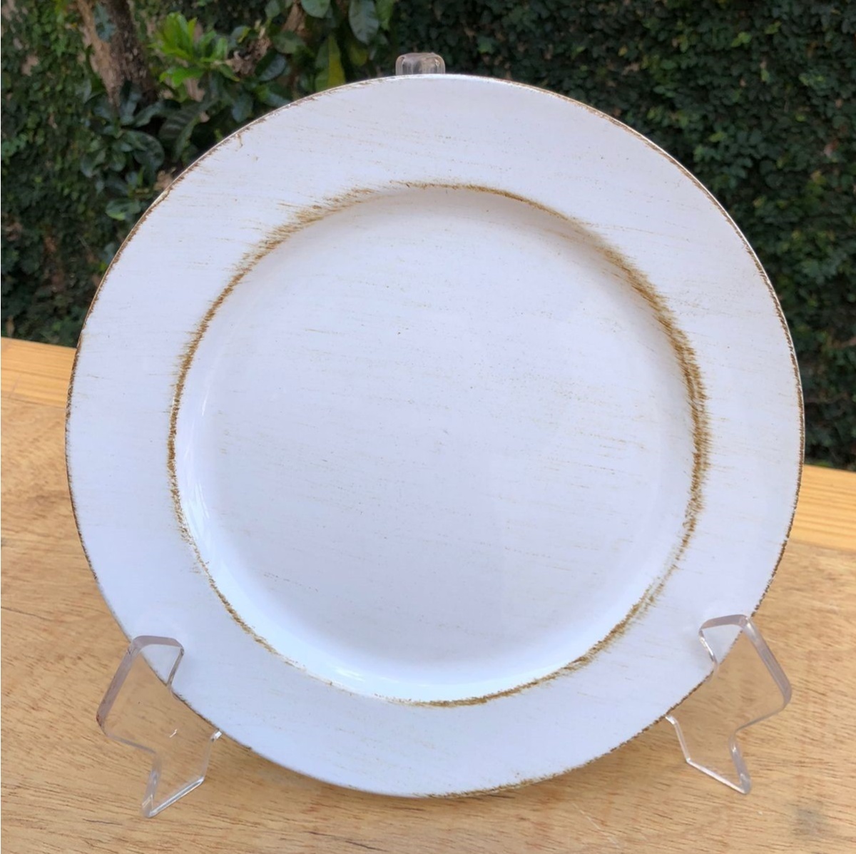 Sousplat Branco Opala Redondo 33Cm - FOCUSEVENTOSJATAI