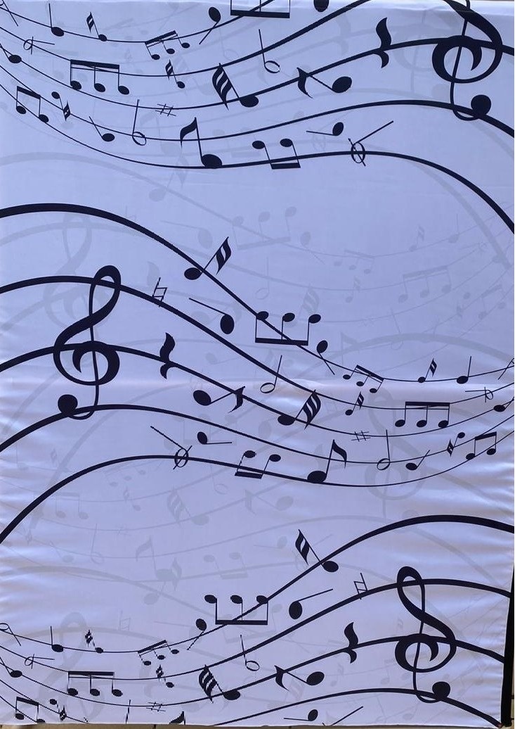 Musical Preto E Branco Painel Retangular 220X150Cm - FOCUSEVENTOSJATAI