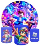 Roblox 3D Azul E Rosa Painel Redondo 150Cm - imagem 2