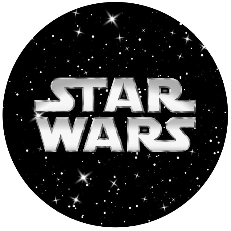 Star Wars Preto Estrelas Painel Redondo 150Cm - FOCUSEVENTOSJATAI
