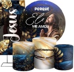 Religioso Jesus Cristo Ele Me Amou Painel Redondo 150Cm - imagem 2