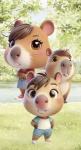 Capivara 3D Familia Na Floresta Painel Retangular  - Fundo 220X150Cm  - imagem 1