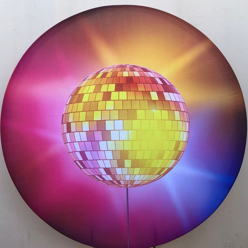 Balada Globo Espelhado Rosa E Dourado Painel Redondo150Cm - FOCUSEVENTOSJATAI