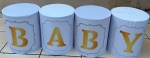 Baby Branco E Dourado Cilindro Redondo 4 Média - imagem 2