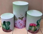 Cactus Floral Rosa Painel Redondo 150Cm - imagem 2