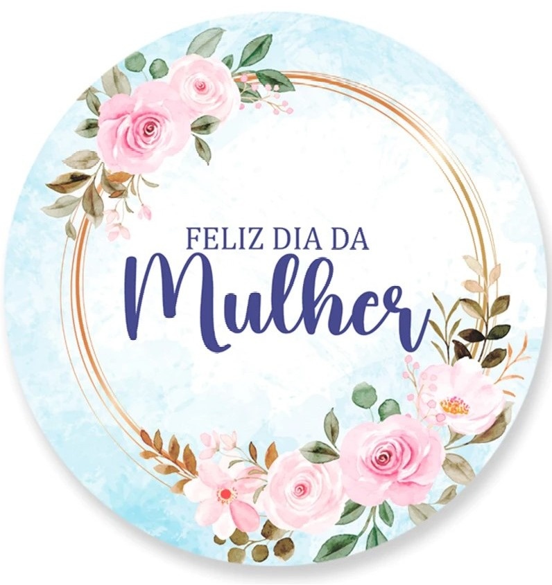 Dia da Mulher Geometrico Floral Painel Redondo 150Cm - FOCUSEVENTOSJATAI