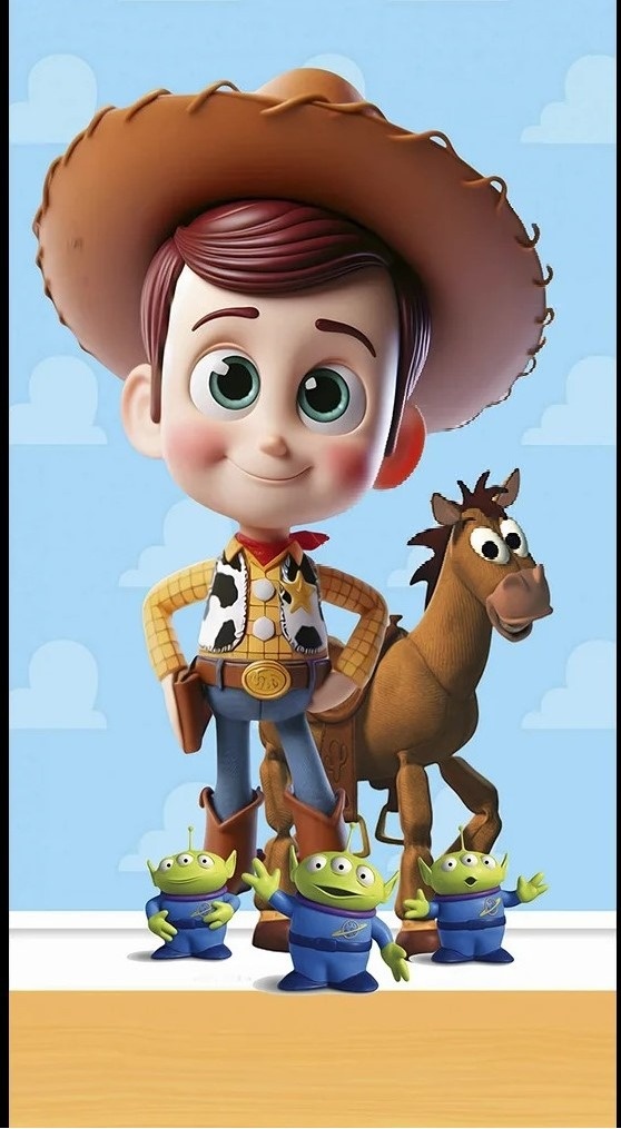 Toy Story 3D Cute Painel Retangular 220X150Cm - Fundo Cinza - FOCUSEVENTOSJATAI
