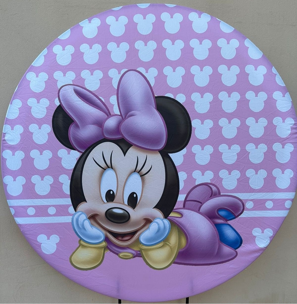 Minie Baby Rosa Painel Redondo 150Cm - FOCUSEVENTOSJATAI