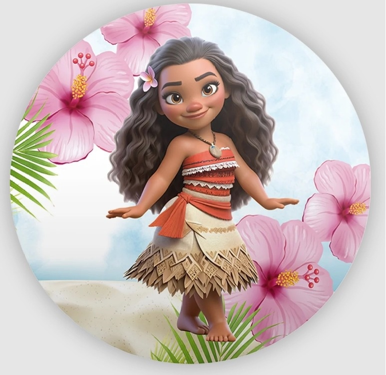 Moana Flor Do Beijo Painel Redondo 150Cm - FOCUSEVENTOSJATAI