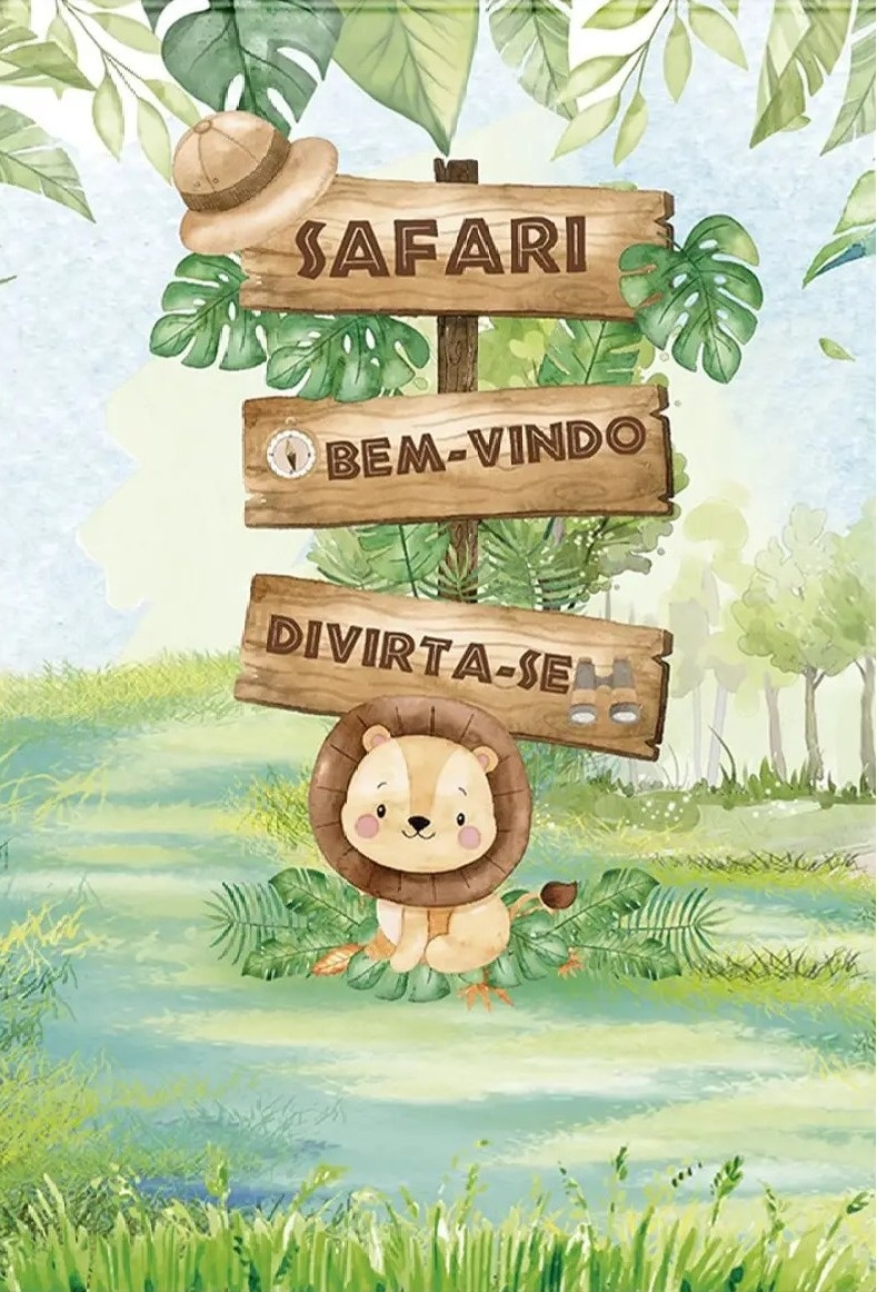 Safari Bem-Vindos 1/2 Painel Retangular 220X150Cm - FOCUSEVENTOSJATAI