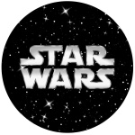 Star Wars Preto Estrelas Painel Redondo 150Cm - imagem 1