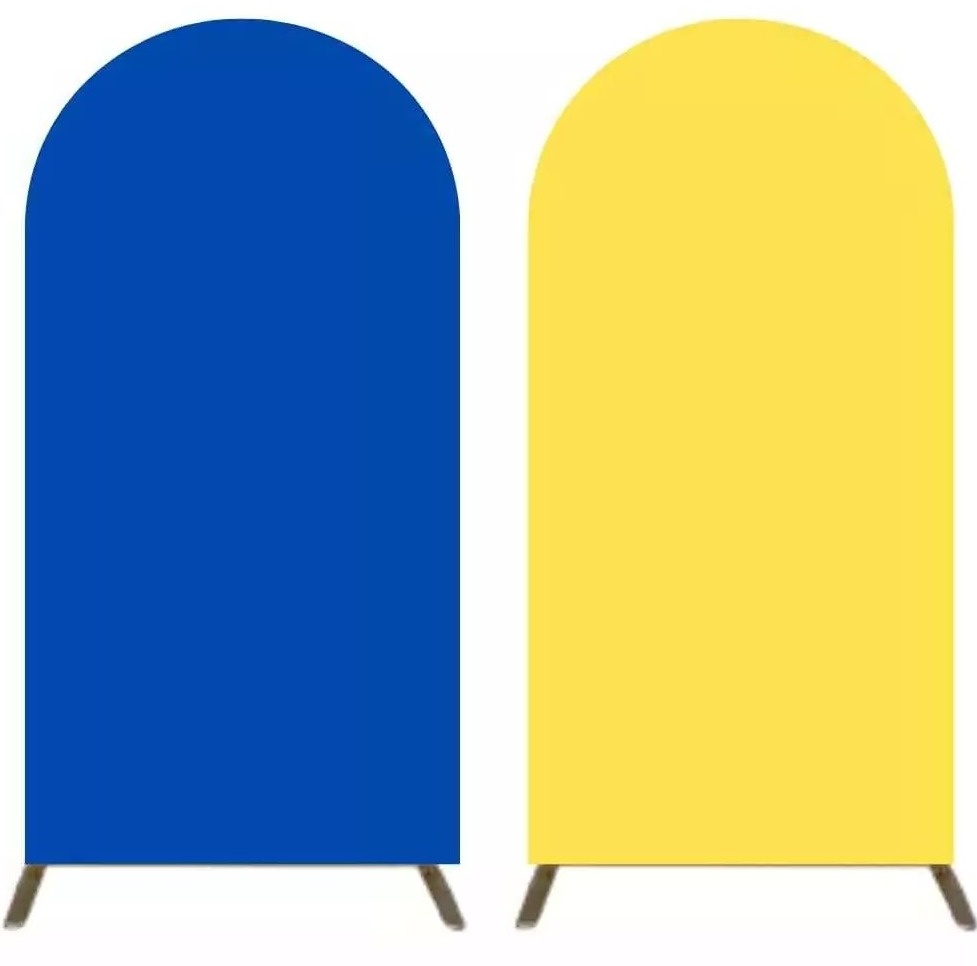 Azul Royal Liso Painel Romano 200X100Cm - Fundo Amarelo Liso - FOCUSEVENTOSJATAI